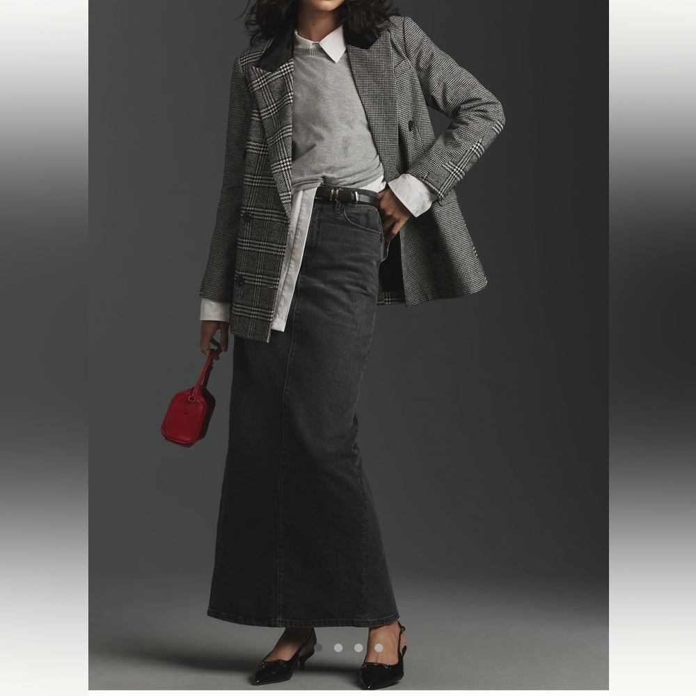 GOOD AMERICAN TUBE DENIM MAXI SKIRT